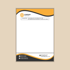 Modern corporate business letterhead simple and clean a4 size with bleed vector design