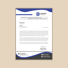 Modern corporate business letterhead simple and clean a4 size with bleed vector design