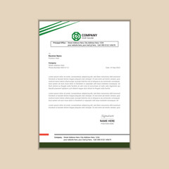 Modern corporate business letterhead simple and clean a4 size with bleed vector design