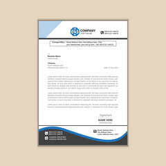 Modern corporate business letterhead simple and clean a4 size with bleed vector design