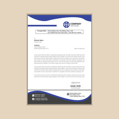 Modern corporate business letterhead simple and clean a4 size with bleed vector design