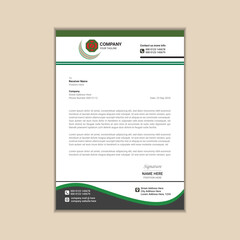 Modern corporate business letterhead simple and clean a4 size with bleed vector design