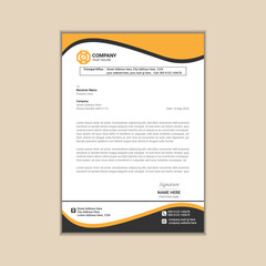 Modern corporate business letterhead simple and clean a4 size with bleed vector design