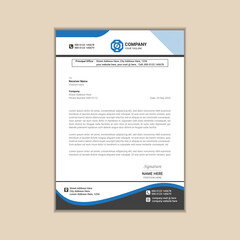 Modern corporate business letterhead simple and clean a4 size with bleed vector design