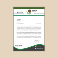 Modern corporate business letterhead simple and clean a4 size with bleed vector design