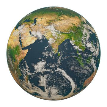 Planet Earth globe isolated on transparent background. Elements of this image furnished by NASA. 3D rendering