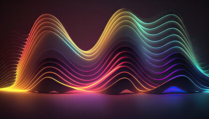 abstract background of colorful, line glowing in the dark, light wallpaper