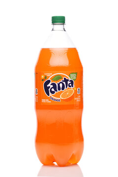 IRVINE, CALIFORNIA - 11 MAR 2023: A 2 liter bottle of Fanta Orange Soda.
