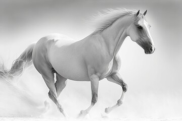 Obraz na płótnie Canvas High key arab horse. Generative AI