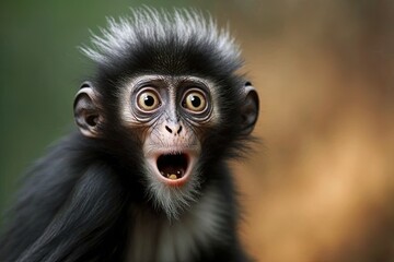 Obraz premium The sykes monkey looks like he or she is shocked. Generative AI
