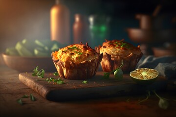 chorizo egg muffins created using AI Generative Technology