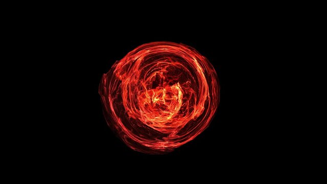 Abstract Red Energy Effect On A Black Background.