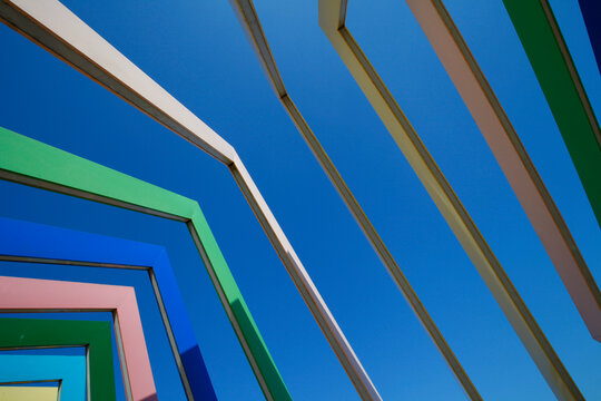 Modern construction steel, surreal design in the future