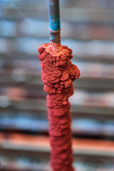 Copper powder overgrowth on cathode in electrolytic workshop