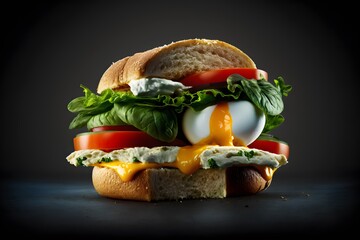 egg sandwich created using AI Generative Technology