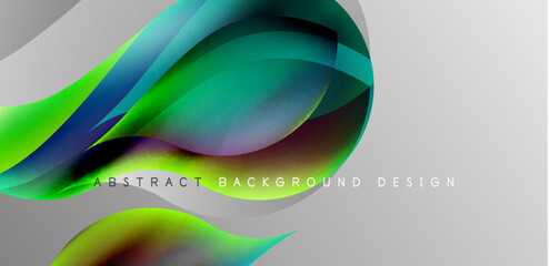 Abstract elegant flowing shapes background, fluid gradient colors. Template for covers, templates, flyers, placards, brochures, banners