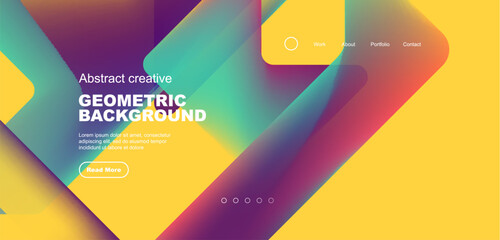 Fluid gradient triangles landing page background. Vector illustration for wallpaper, banner, background, leaflet, catalog, cover, flyer