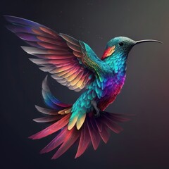 Fototapeta premium Majestic Rainbow Bird Soaring Through Space