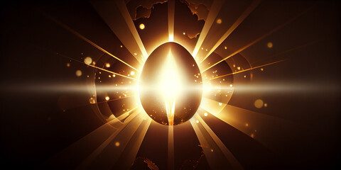 The Easter egg emits a bright glow in the form of a cross. Generative AI
