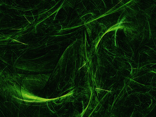 green abstract fractal background 3d rendering illustration