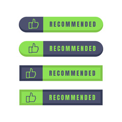 Recommended buttons set. Vector illustration.