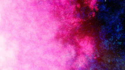 The galaxy nebula illuminating by gradation light blue and magenta and red in the deep black space and bright blink stars as procedural 3d modeling. © Antika///5555