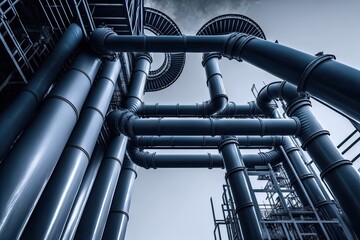 Abstract Architecture: City Pipelines. Photo generative AI