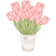 Tulip watercolor boho pastel 