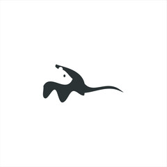 otter logo is shaped with lines forming a stylized otter  from profile view in a black color, creating a stylized black otter logo.