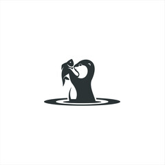 otter logo is shaped with lines forming a stylized otter  from profile view in a black color, creating a stylized black otter logo.