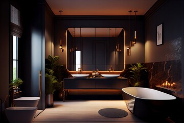 luxury hotel bathroom made with generative ai