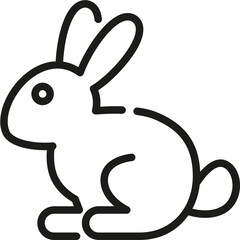 Rabbit outline icon. For presentation, graphic design, mobile application, web design, infographics or UI.