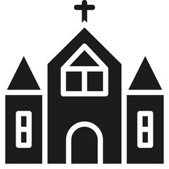 Church solid icon. For presentation, graphic design, mobile application, web design, infographics or UI.