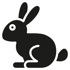 Rabbit solid icon. For presentation, graphic design, mobile application, web design, infographics or UI.