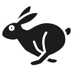 Rabbit solid icon. For presentation, graphic design, mobile application, web design, infographics or UI.