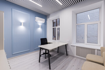 Empty office after renovation with new furniture