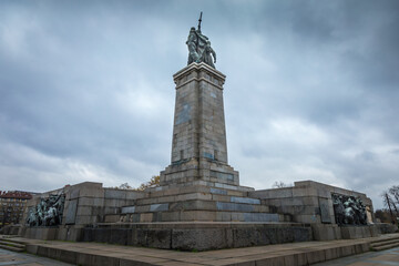 Fototapeta na wymiar Soviet army monument for WWII in Sofia, Bulgaria, Eastern Europe
