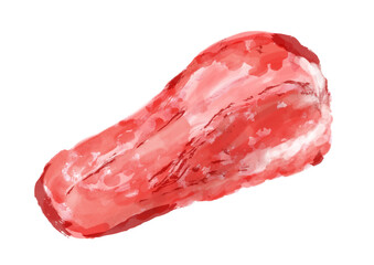 牛タンの塊肉の手描き和風イラスト