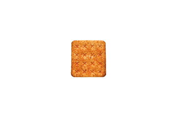 Close up wheat cracker on transparent background, top view or overhead shot. PNG format