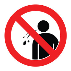 No spitting sign on red and white background - obrazy, fototapety, plakaty