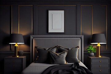 luxury hotel bedroom made with generative ai