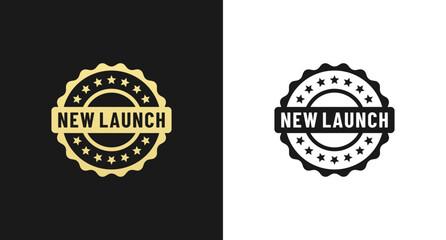 New launch label vector or New launch stamp vector isolated in flat style. Elegant New launch label for packaging design element. Best new launch mark for your product design element.