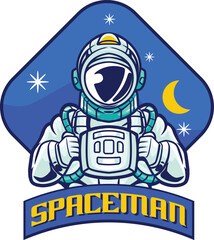 Vector astronaut mascot logo template for esport and sport logo team