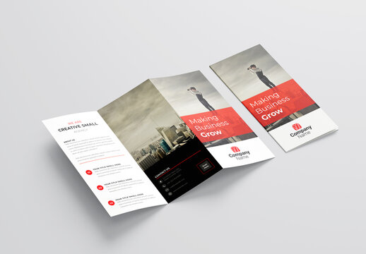 Business Trifold Brochure Layout with Colorful Accents
