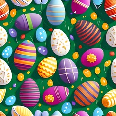 Cute drawing of Easter eggs, seamless pattern