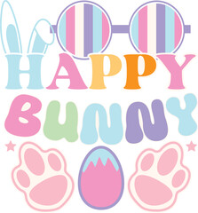 happy easter Groovy svg design, easter bunny Quotes design