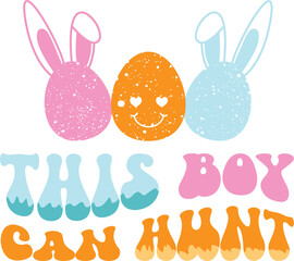 happy easter Groovy svg design, easter bunny Quotes design