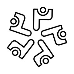 Business icon logo with partners icon. The partners icon is a partner or two different parties who work together because they need or complement each other (in an activity, trading business)