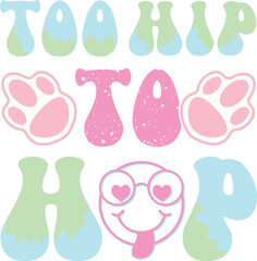 happy easter Groovy svg design, easter bunny Quotes design