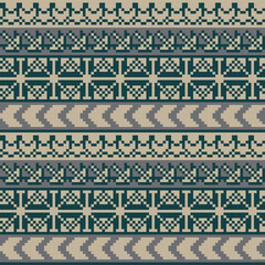 Christmas Floral Fair Isle Seamless Pattern Design